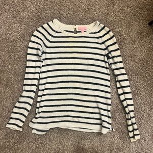 Lilly Pulitzer White Navy Striped Sweater Size XXS